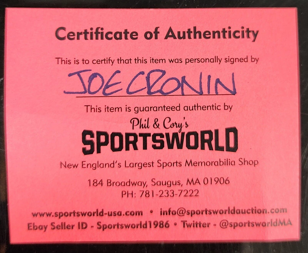 Joe Cronin Signed American League Baseball Boston Red Sox HOF COA