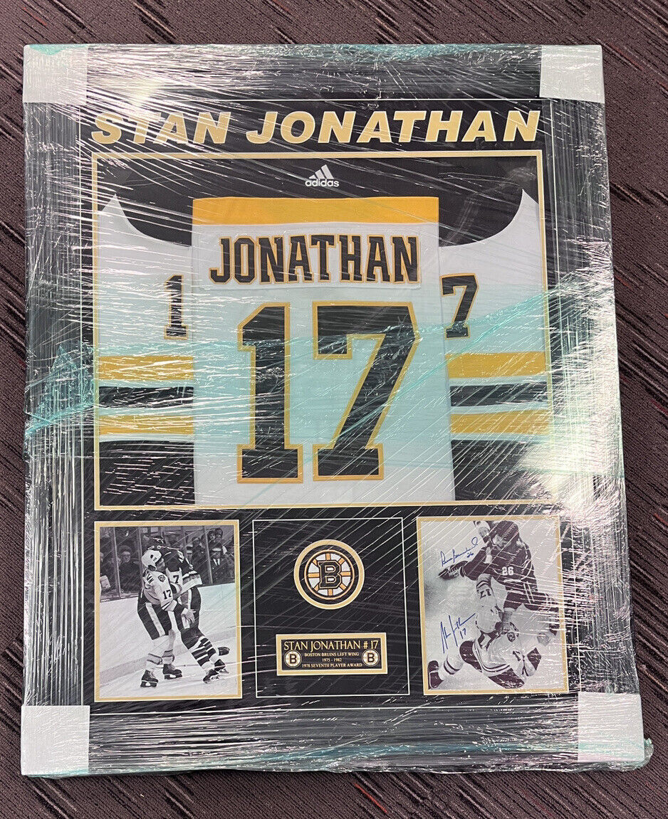 Stan Jonathan Signed Framed Jersey Boston Bruins Sportsworld COA