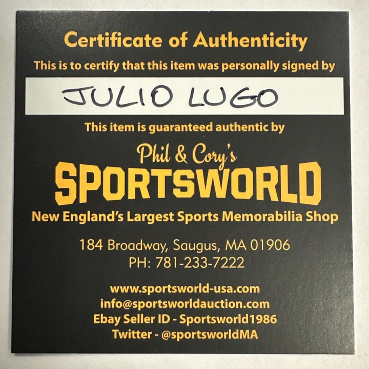 Julio Lugo Autographed Official 2007 World Series Baseball Red Sox Steiner