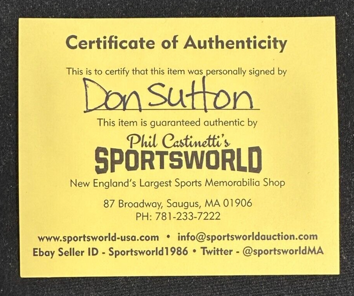 Don Sutton Autographed National League Baseball HOF Dodgers