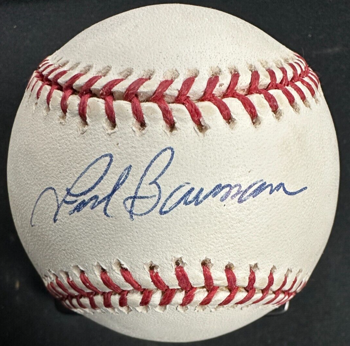 Frank Bauman Autographed Official Major League Baseball BAS