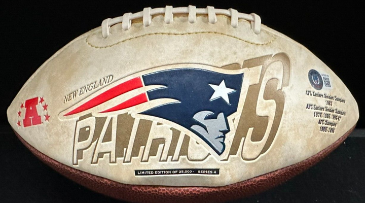 Tom Brady Autographed New England Patriots Logo Football BAS NFL