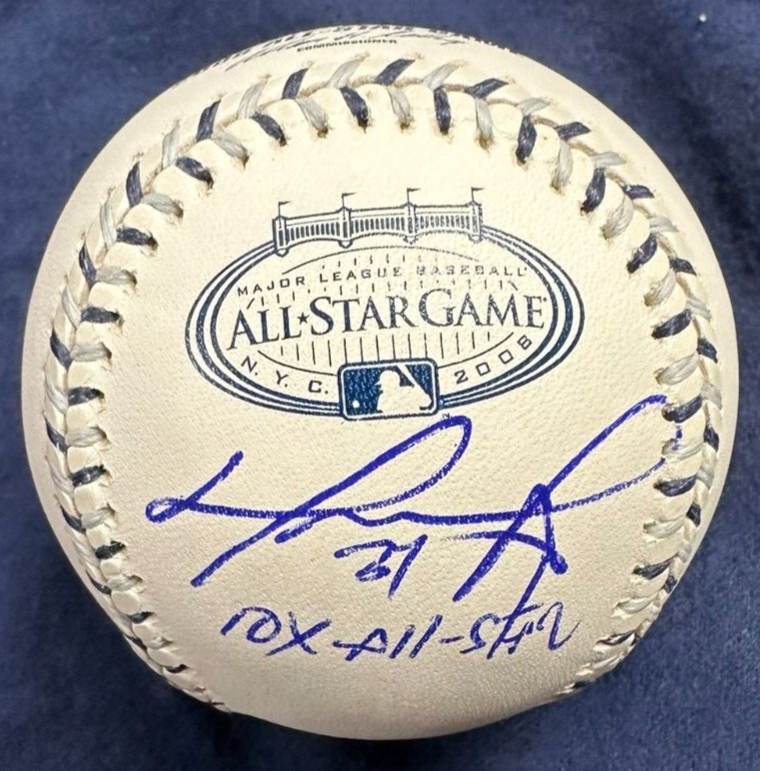 David Ortiz Signed Official 2008 All-Star Game Baseball W/ 10X All-Star Insc BAS