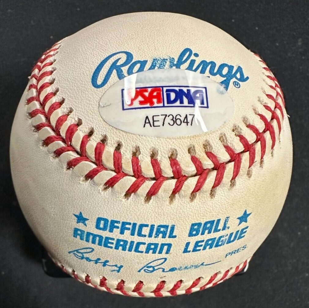 George Kell Autographed Bobby Brown American League Baseball W/ HOF 83 PSA/DNA