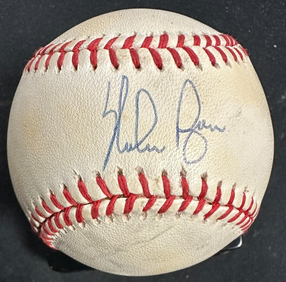 Nolan Ryan Autographed Bobby Brown Amercian League Baseball JSA