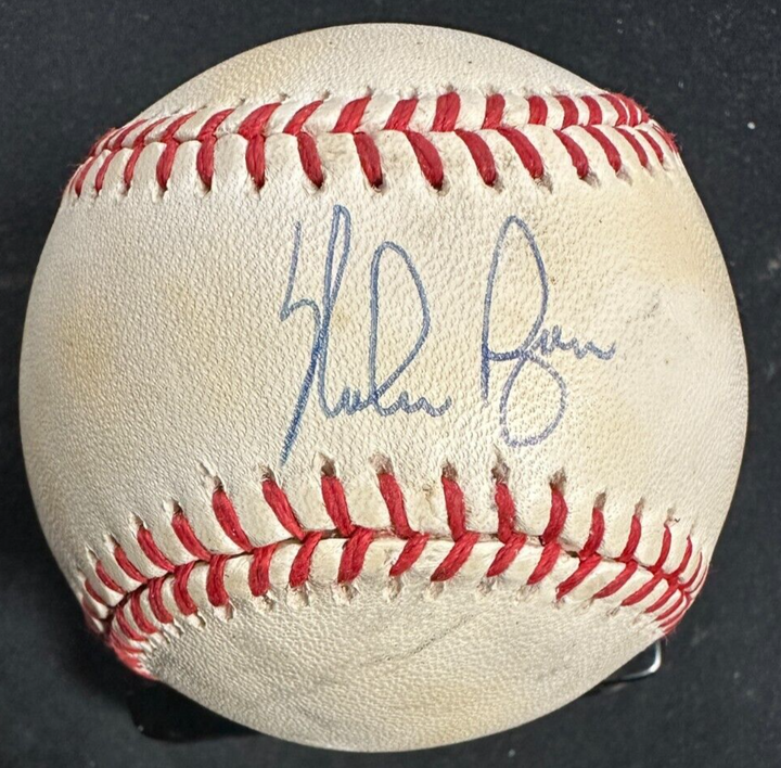Nolan Ryan Autographed Bobby Brown Amercian League Baseball JSA