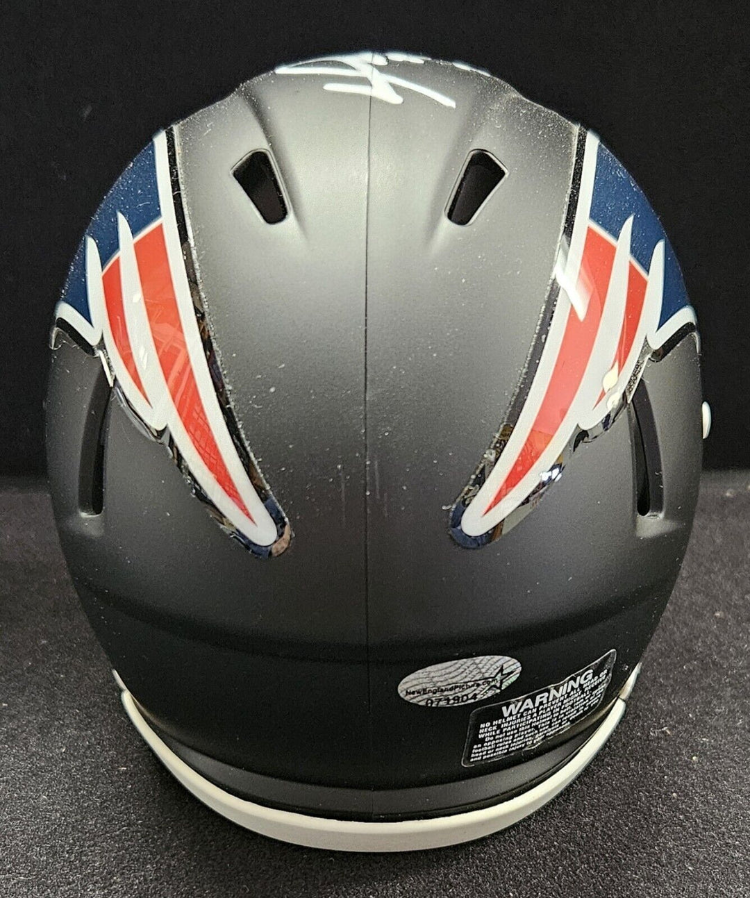 David Ortiz Signed New England Patriots Black Speed Mini Helmet W/ 3x WS Champs