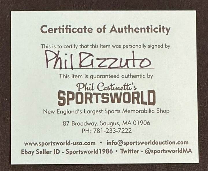 Phil Rizzuto Autographed W/ Scooter & HOF 94 Official American League Baseball