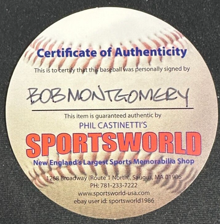 Bob Montgomery Signed Fenway Park 100th Anniversary Baseball W/ 75 World Series