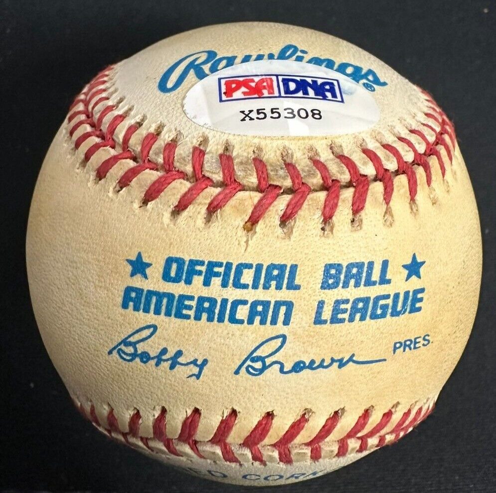 Cal Ripken Jr Autographed Bobby Brown Official American League Baseball PSA