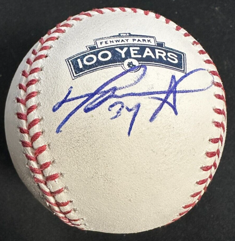 David Ortiz Autographed Fenway Park 100th Anniversary Baseball BAS Red Sox