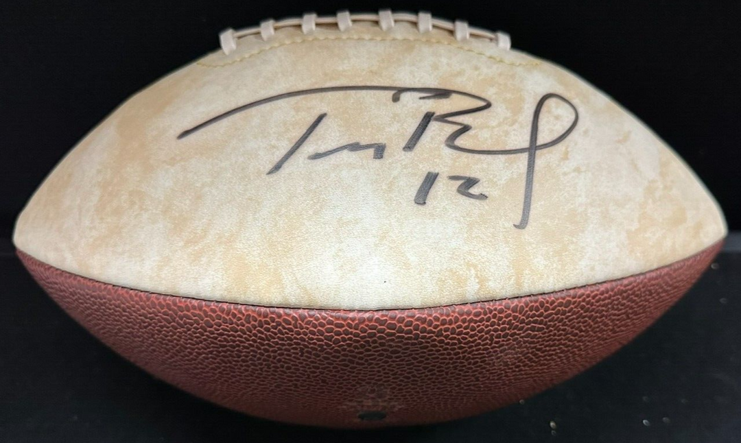Tom Brady Autographed New England Patriots Logo Football BAS NFL