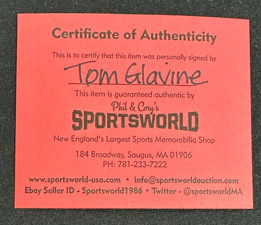 Tom Glavine Autographed National League Baseball HOF W/ 11-12-91 Insc