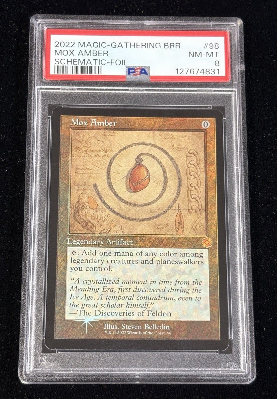 MTG Magic The Gathering Brothers War Mox Amber Foil Schematic PSA 8 Phil and Cory Castinetti's Sportsworld MTG Magic The Gathering Brothers War Mox Amber Foil Schematic PSA 8 Phil and Cory Castinetti's Sportsworld
