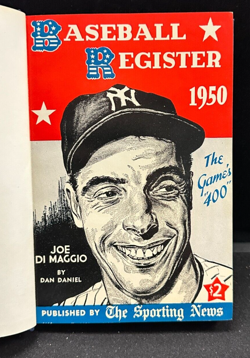The Sporting News 1950 Baseball Register Hardcover Book Joe DiMaggio Cover Rare