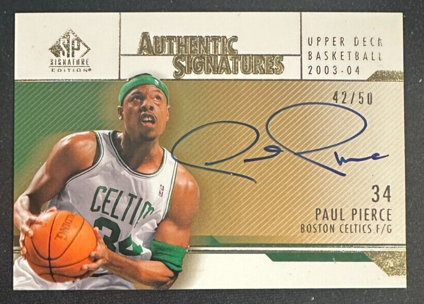 NBA UD BLACK 9/15 Paul Pierce 直筆サインカード マイケル・ジョーダン史上最も重要なNBAカードがオークションに