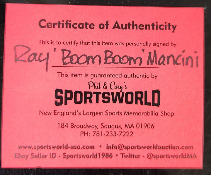 Ray "Boom Boom" Mancini Signed Major League Baseball Boxing HOF COA