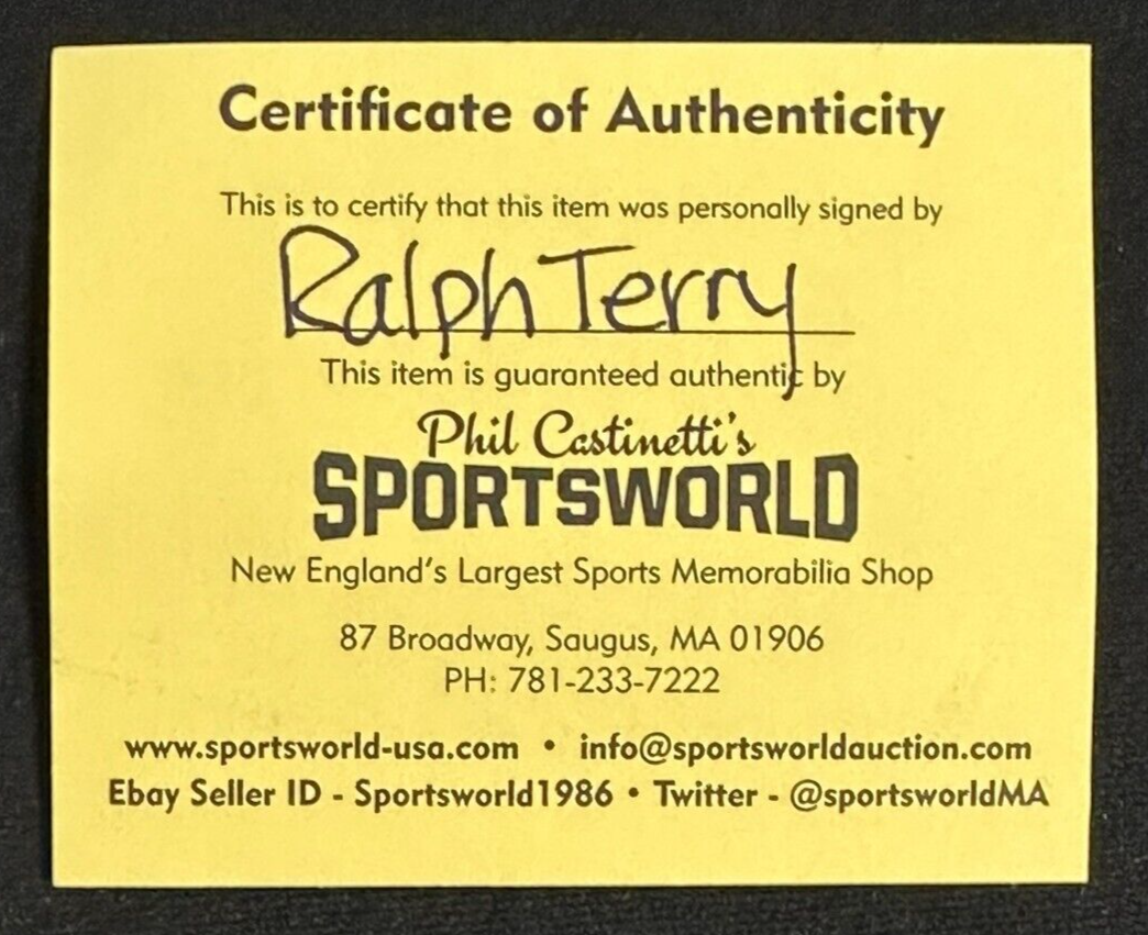 Ralph Terry Autographed Official Major League Baseball W/ 62 WS MVP Isnc Yankees