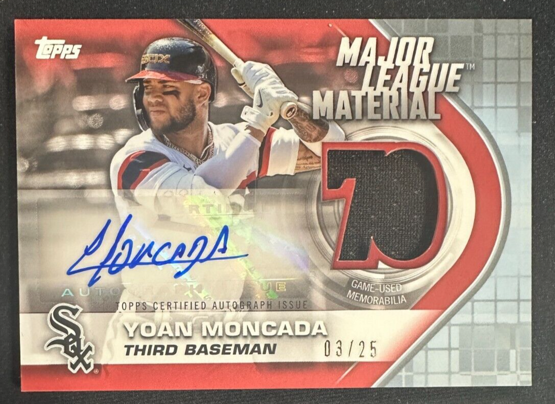 2021 Topps Update Yoan Moncada Major League Material Autographed Jersey Red /25