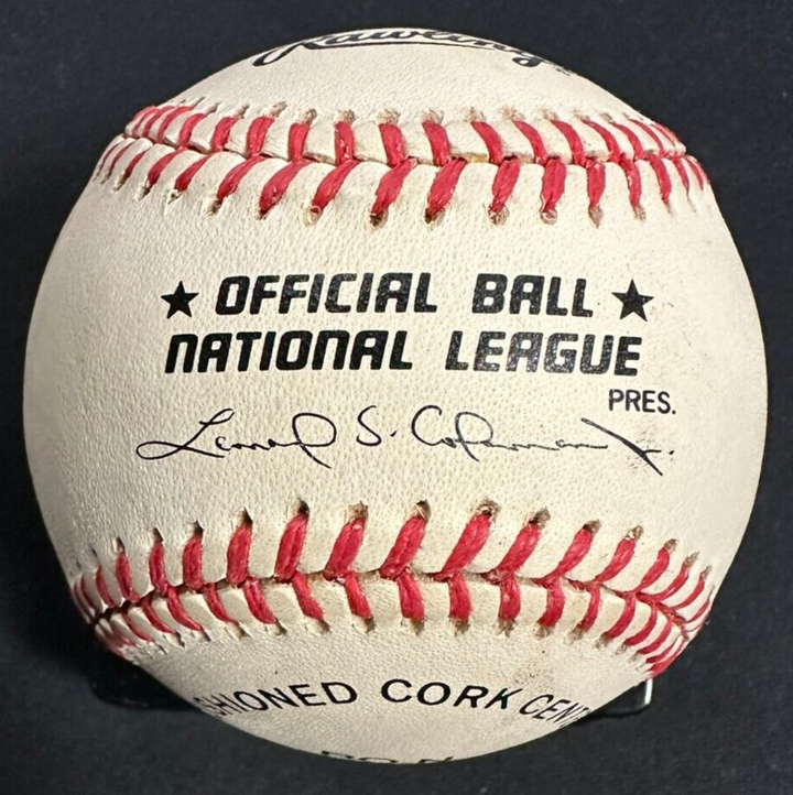 Eddie Mathews Autographed Official National League Baseball W/ 512 HR Insc