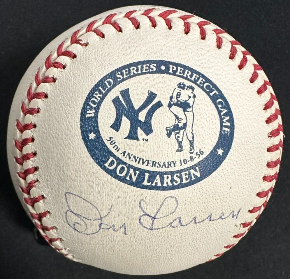 Don Larsen Signed Official WS Perfect Game 50th Anniversary Baseball MLB Holo
