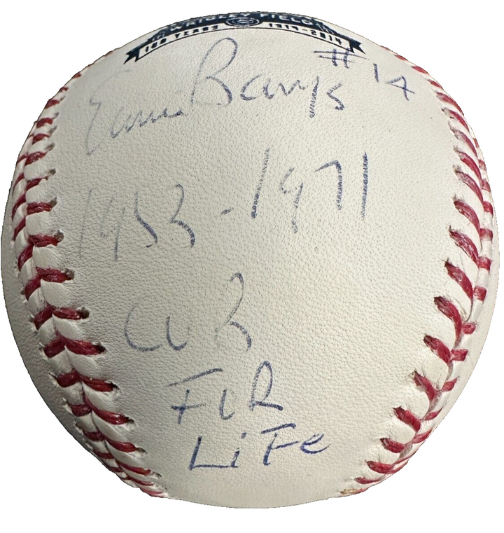 Ernie Banks Signed Wrigley Field 100th Anniversary Baseball W/ 1953-71 Insc PSA