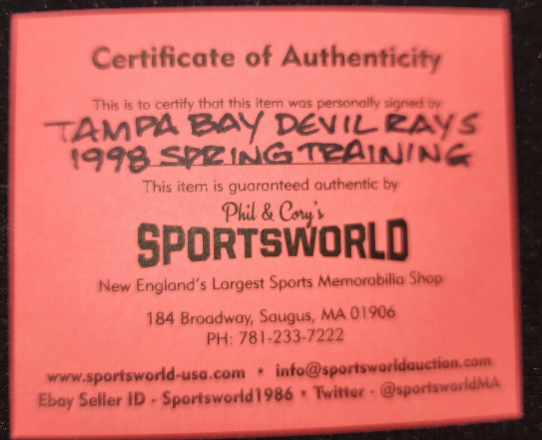 1998 Tampa Bay Rays Signed Spring Training Baseball McGriff Howard