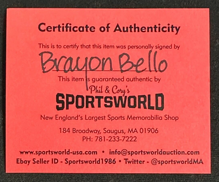 Brayon Bello Autographed Official Black Major League Baseball Red Sox