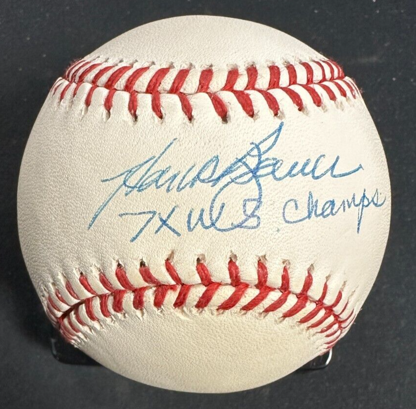 Hank Bauer Autographed Official Major League Baseball W/ 7x WS Champs