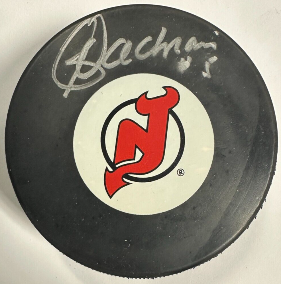Carol Vadnais Autographed New Jersey Devils Hockey Puck NHL