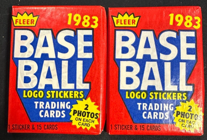 2 1983 Fleer Baseball Unopened Wax Packs Boggs Sandberg Gwynn
