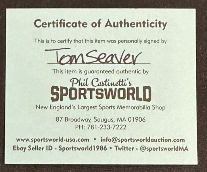 Tom Seaver Autographed Official National League Baseball HOF Mets Reds