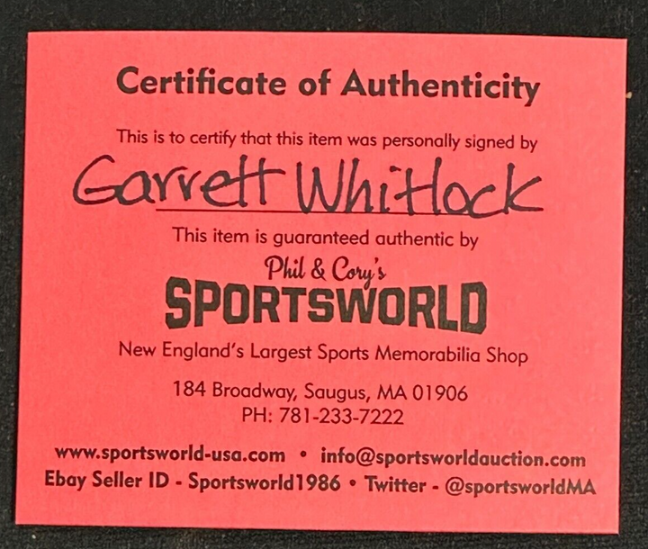 Garrett Whitlock Autographed Official Major League Baseball Red Sox