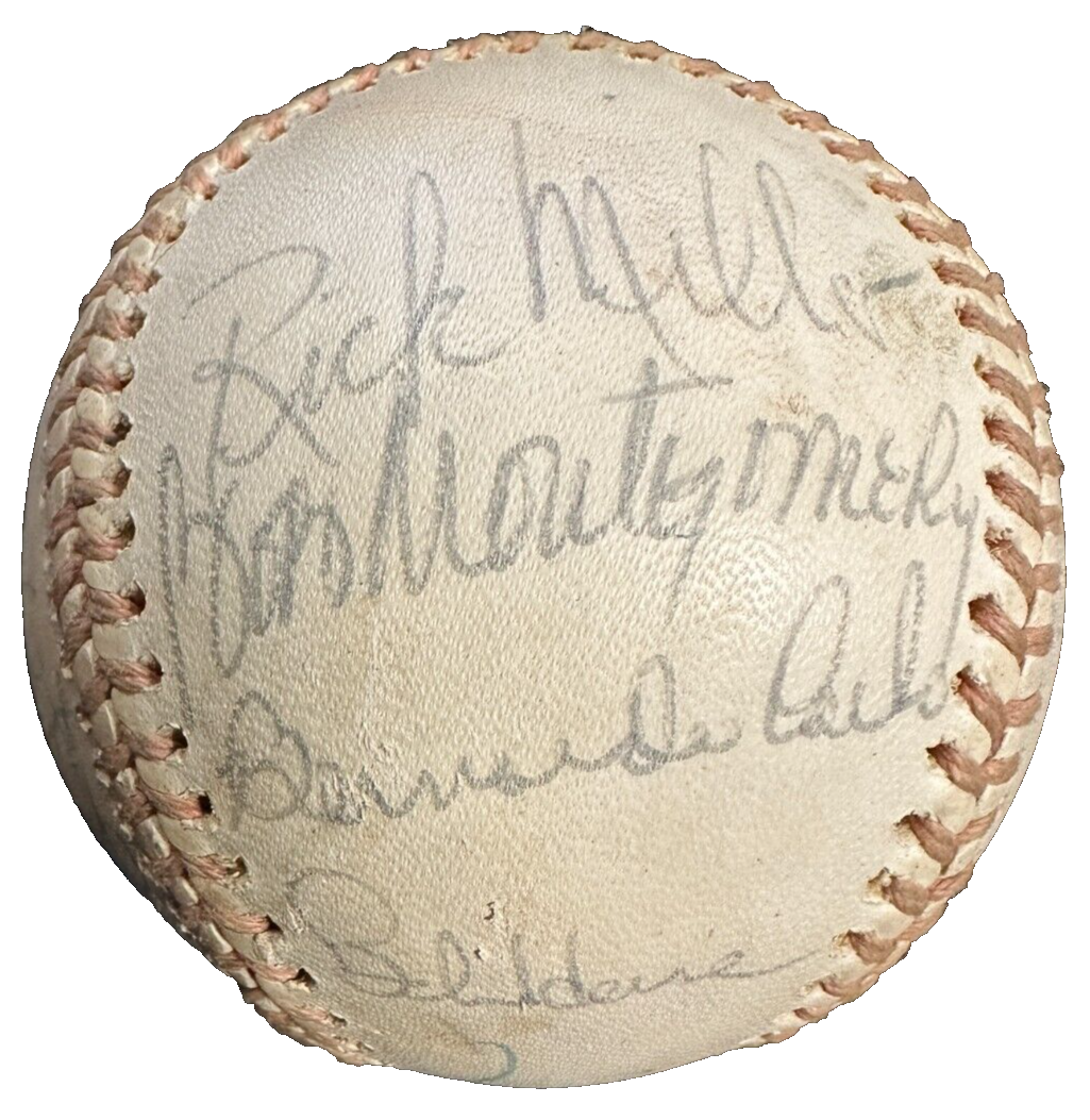 1975 Boston Red Sox Team Autographed MacPhail Baseball Rice Lynn Evans Tiant BAS