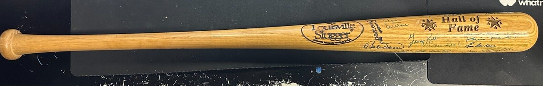 Baseball Hall of Famers Autographed Bat Spahn Stargell Winfield Robinson
