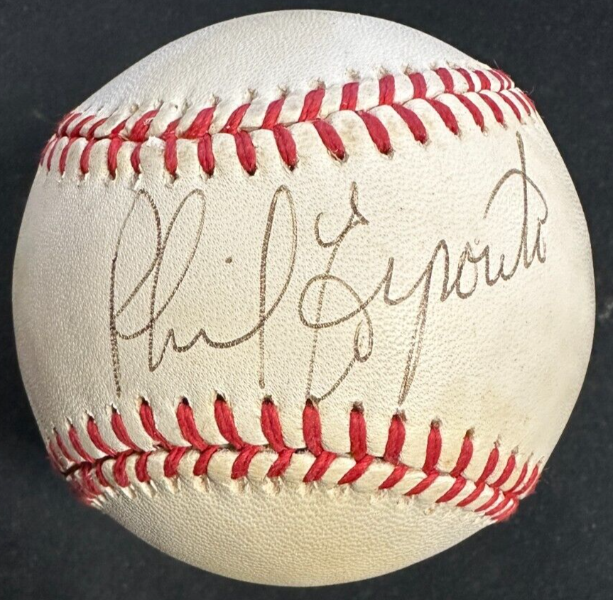 Phil Esposito Autographed Official American Baseball Bruins BAS HOF