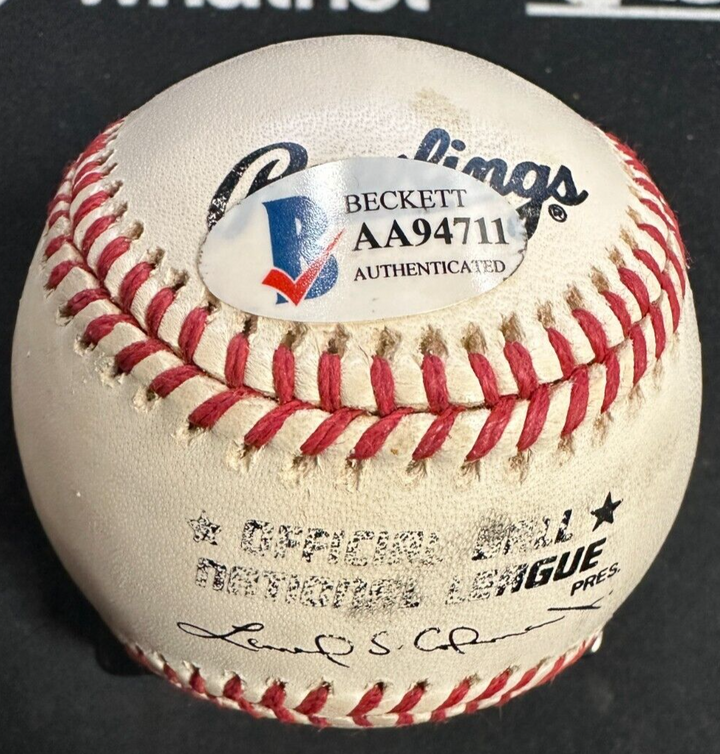 Dick Schofield Autographed Official National League Baseball BAS Cardinals