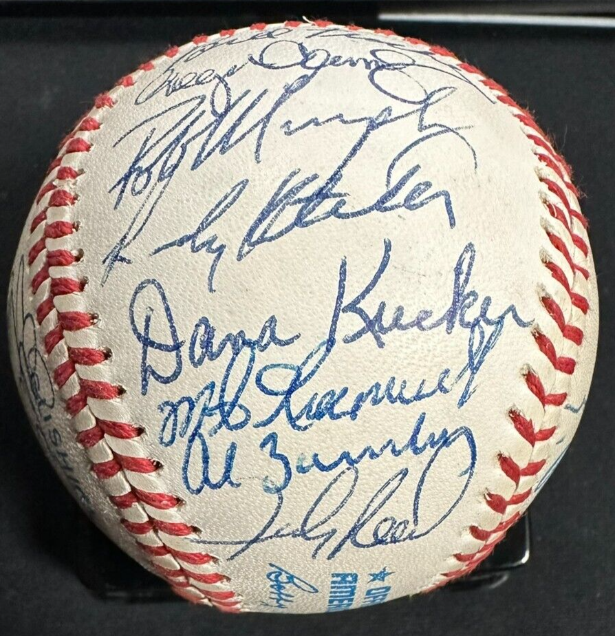 1990 Boston Red Sox Team Autographed Baseball Clemens Boggs Boddicker