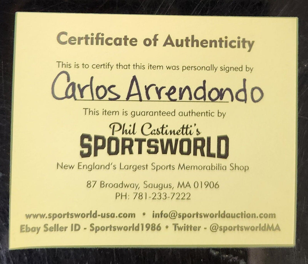 Carlos Arrendondo Signed Inscribed M.L. Baseball Boston Strong Marathon COA