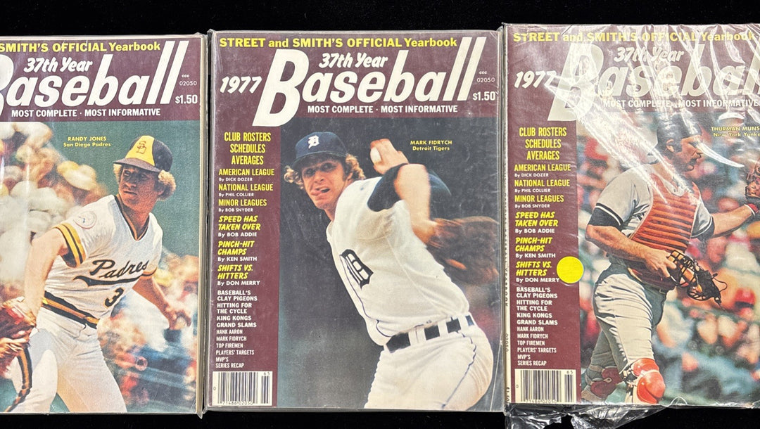 3 Street & Smith Yearbooks 1977 Baseball Randy Jones Mark Fidrych Thurman Munson
