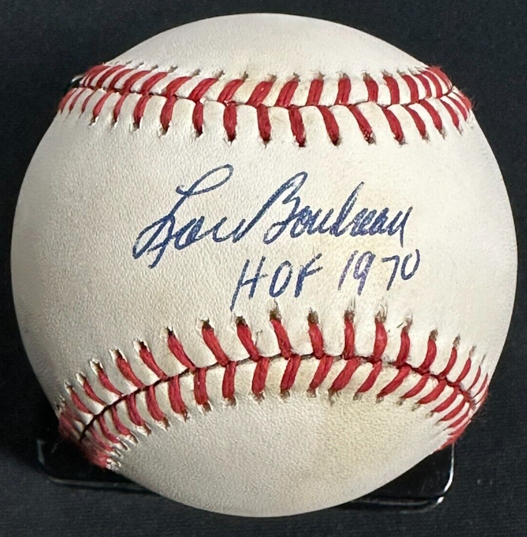 Lou Boudreau Autographed W/ HOF 1970 Official American League Baseball Indians