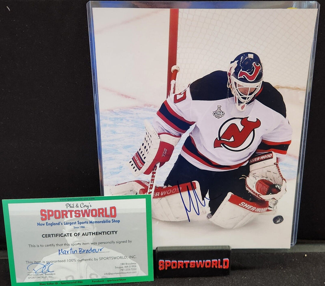 Martin Brodeur Autographed 8x10 Photo New Jersey Devils HOF All Time Wins Goalie