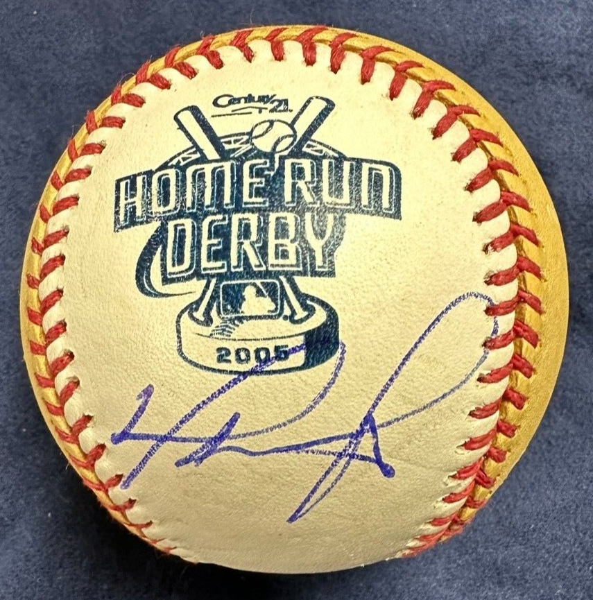 David Ortiz Autographed Official 2005 Homerun Derby Baseball Red Sox BAS