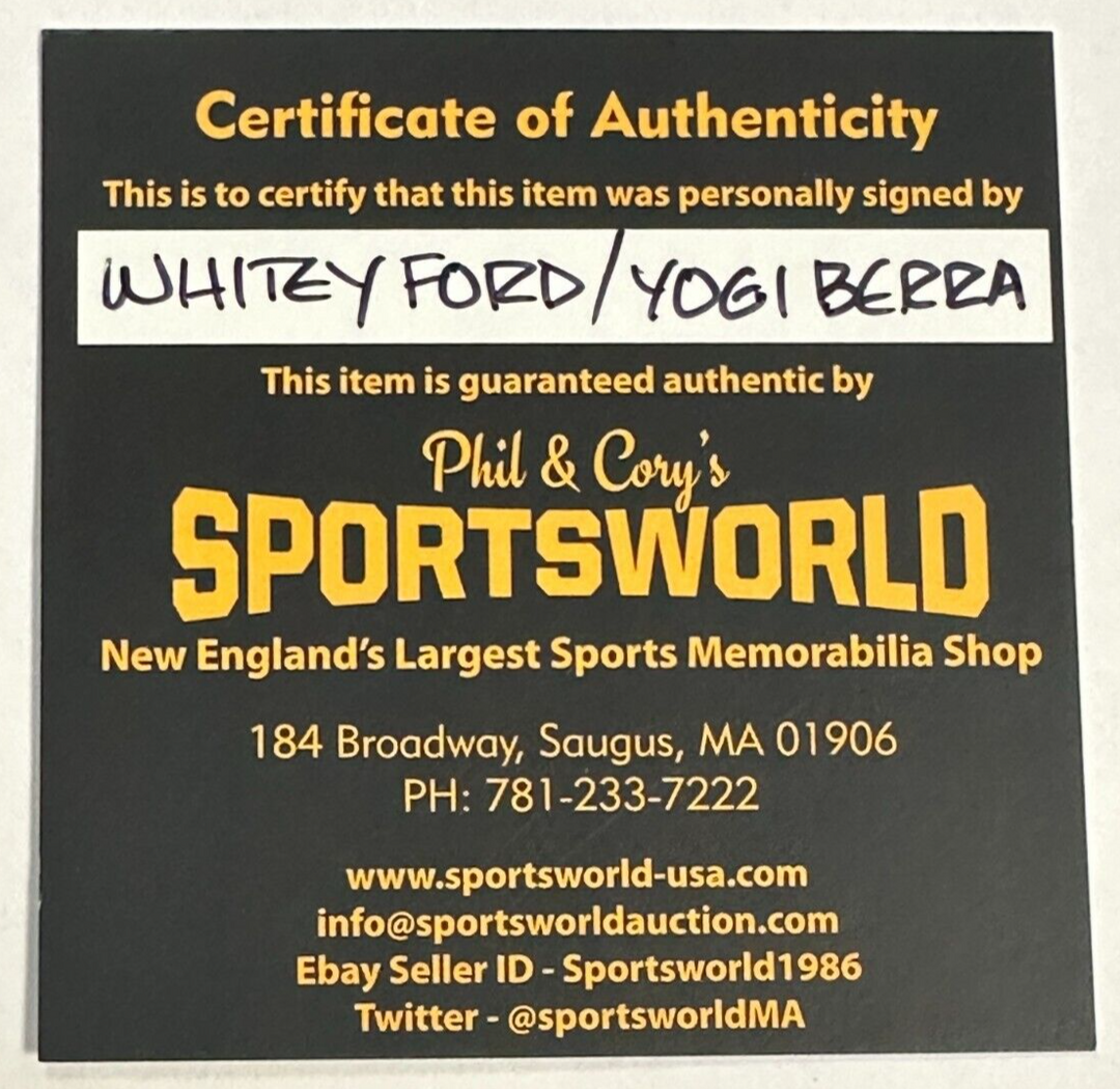 Whitey Ford & Yogi Berra Autographed American League Baseball HOF Yankees