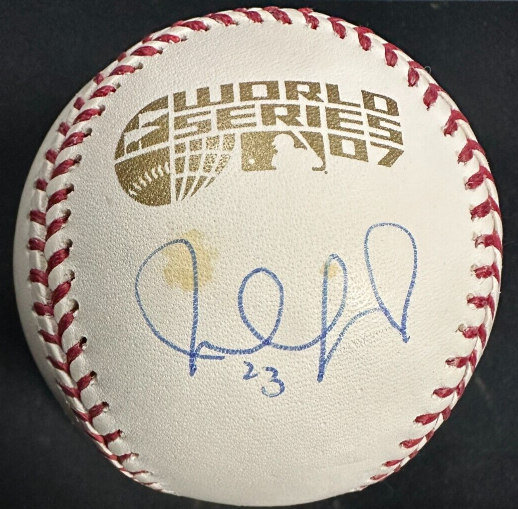 Julio Lugo Autographed Official 2007 World Series Baseball Red Sox Steiner
