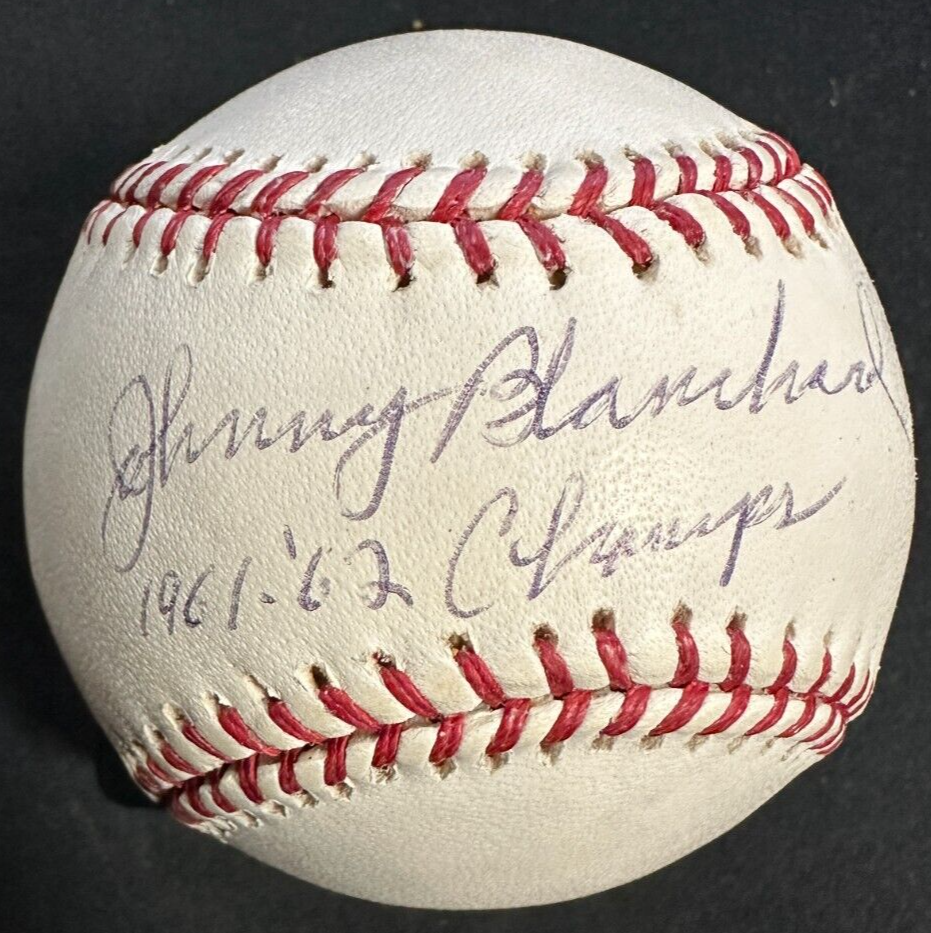 Johnny Blanchard Autographed Official Major League Baseball W/ 1961-62 Champs