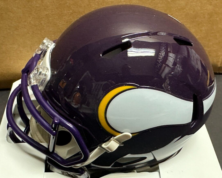 Cris Carter Autographed Minnesota Vikings Speed Mini Helmet NFL