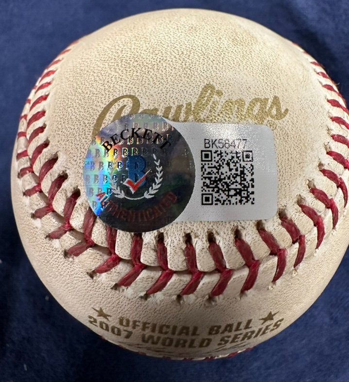 David Ortiz Autographed Official 2007 World Series Game Issued Baseball BAS