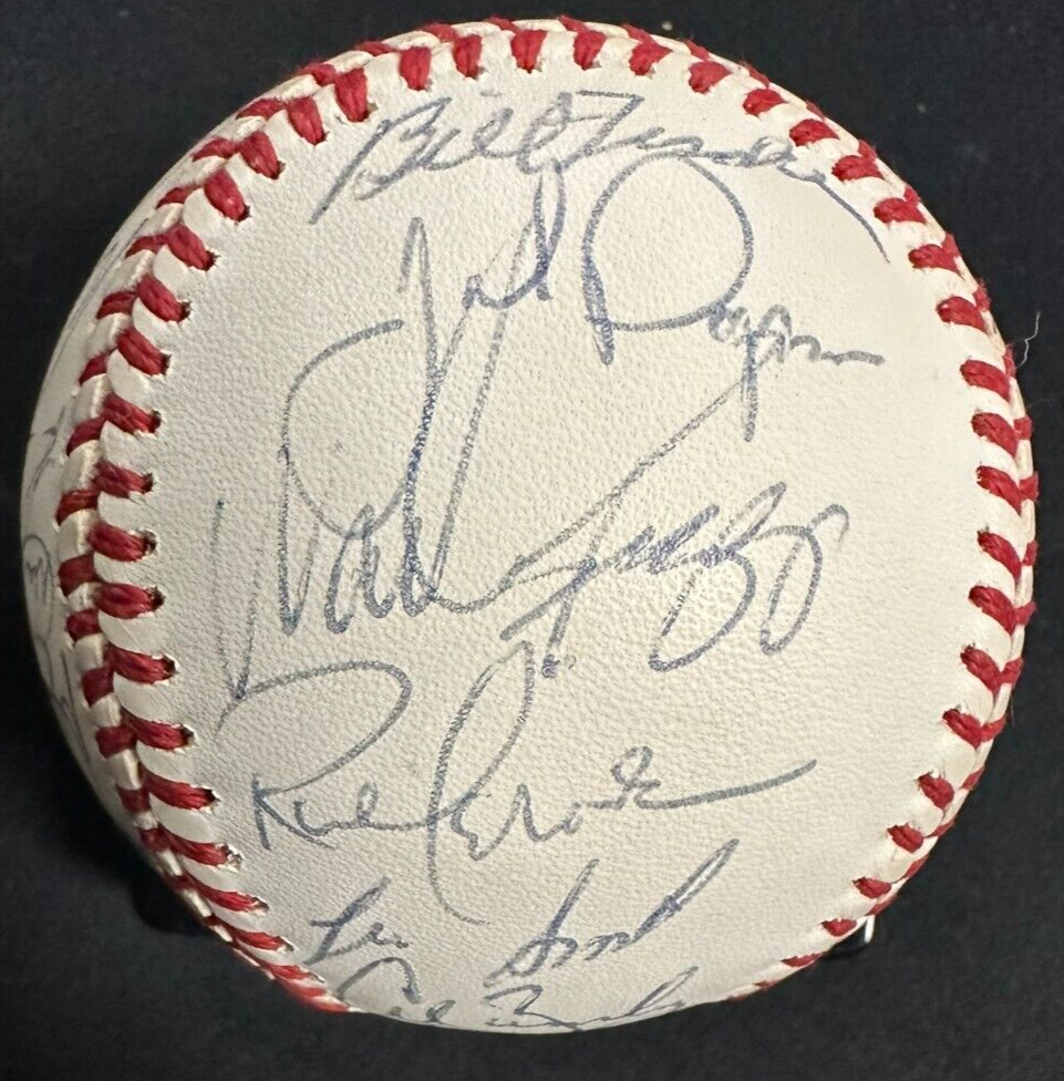1989 Boston Red Sox Team Autographed Baseball Clemens Boggs Rice Smith