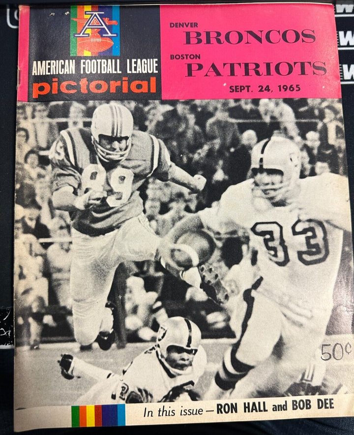 September 24, 1965 Boston Patriots Vs Denver Broncos Program AFL
